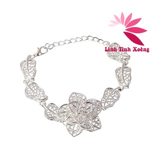 Lắc tay , vòng tay nữ hoa lan ánh bạc cao cấp MK236
