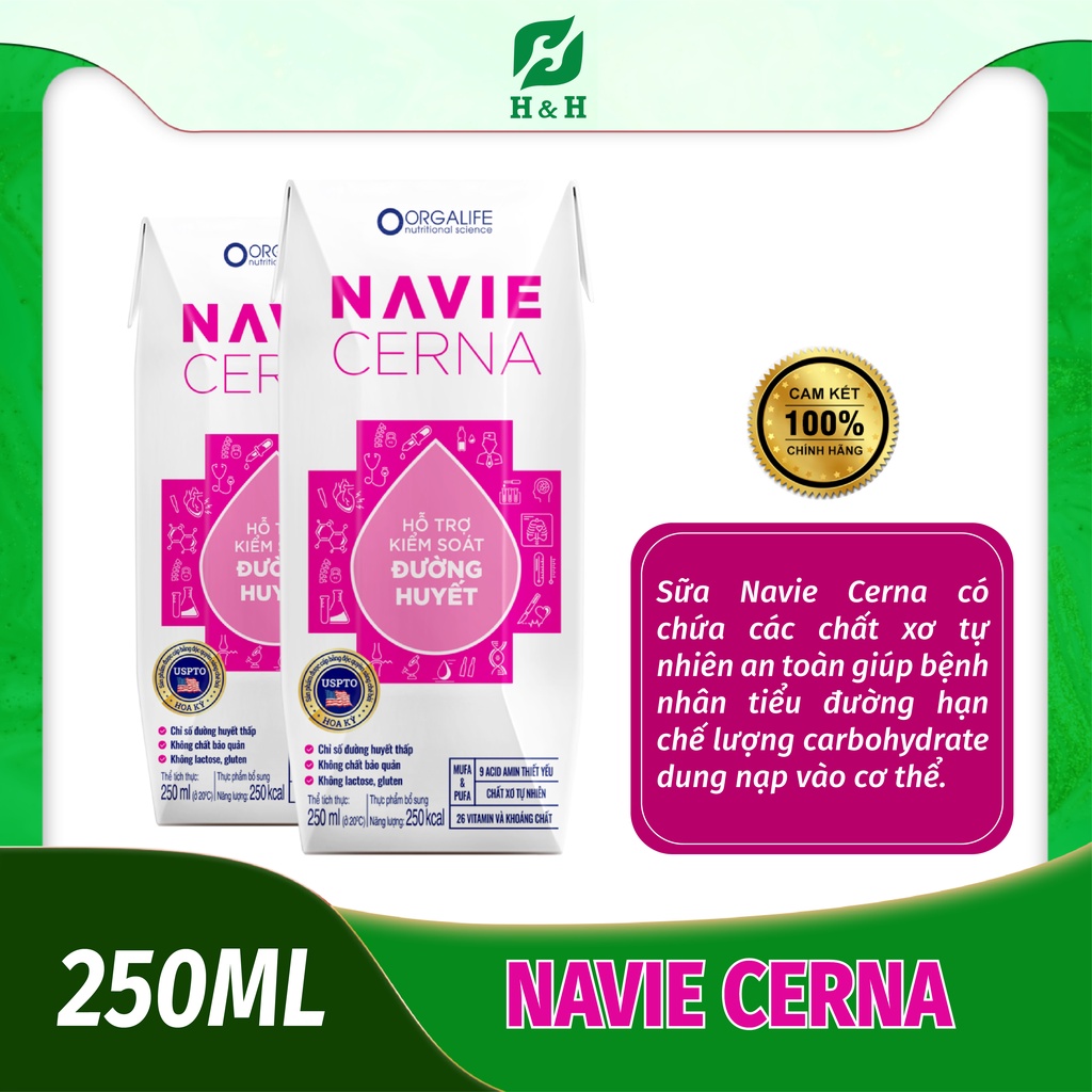 Thực phẩm dinh dưỡng Navie Cerna 250ml – Hỗ trợ kiểm soát đường huyết (3 chai/ lốc)