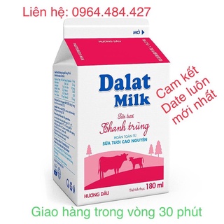 Sữa thanh trùng Dâu Dalatmilk 180ml ( Chỉ giao tp hcm)