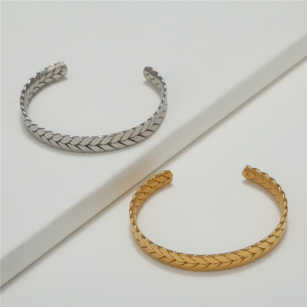 Vòng Tay cặp đôi Cuff - Phụ Kiện Đeo Tay Thời Trang, Cá Tính - Thiết Kế Basic Bản To, Thép Không Gỉ