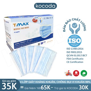 Khẩu Trang Y Tế 4 Lớp Giấy Kháng Khuẩn Cao Cấp Có LOGO Bo Viền Chống Bụi, Vi Khuẩn Hàng Công Ty - Kocoda
