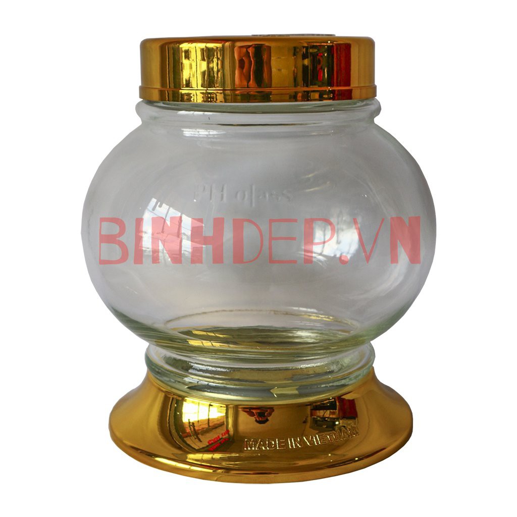 BÌNH NGÂM RƯỢU THỦY TINH TRÒN 2.7 LÍT KHÔNG VÒI