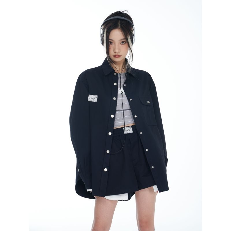 Bộ Áo Khoác + Quần Short Lưng Cao Phong Cách Retro Thời Trang Thu Đông Cho Nữ