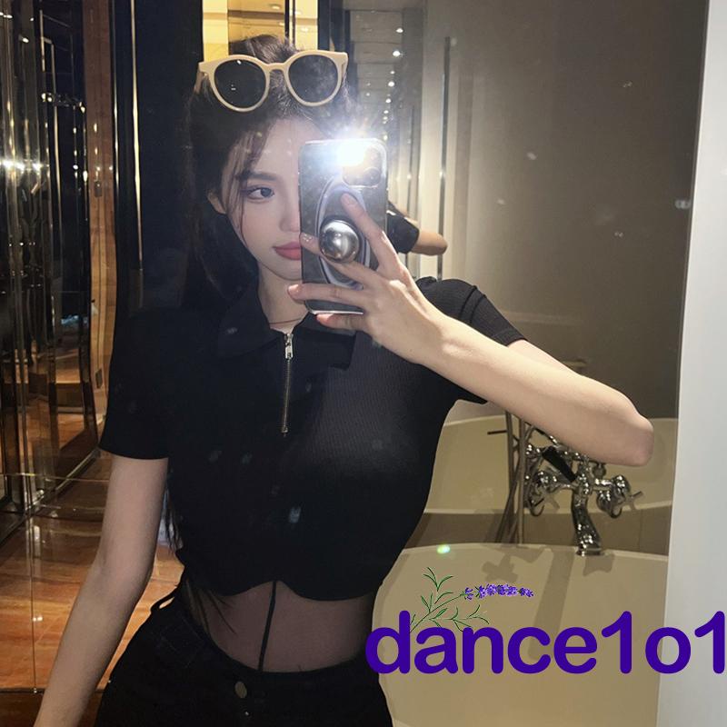 dance1o1-Women Solid Color Turn-down Neckline Sheer Bodysuit | BigBuy360 - bigbuy360.vn