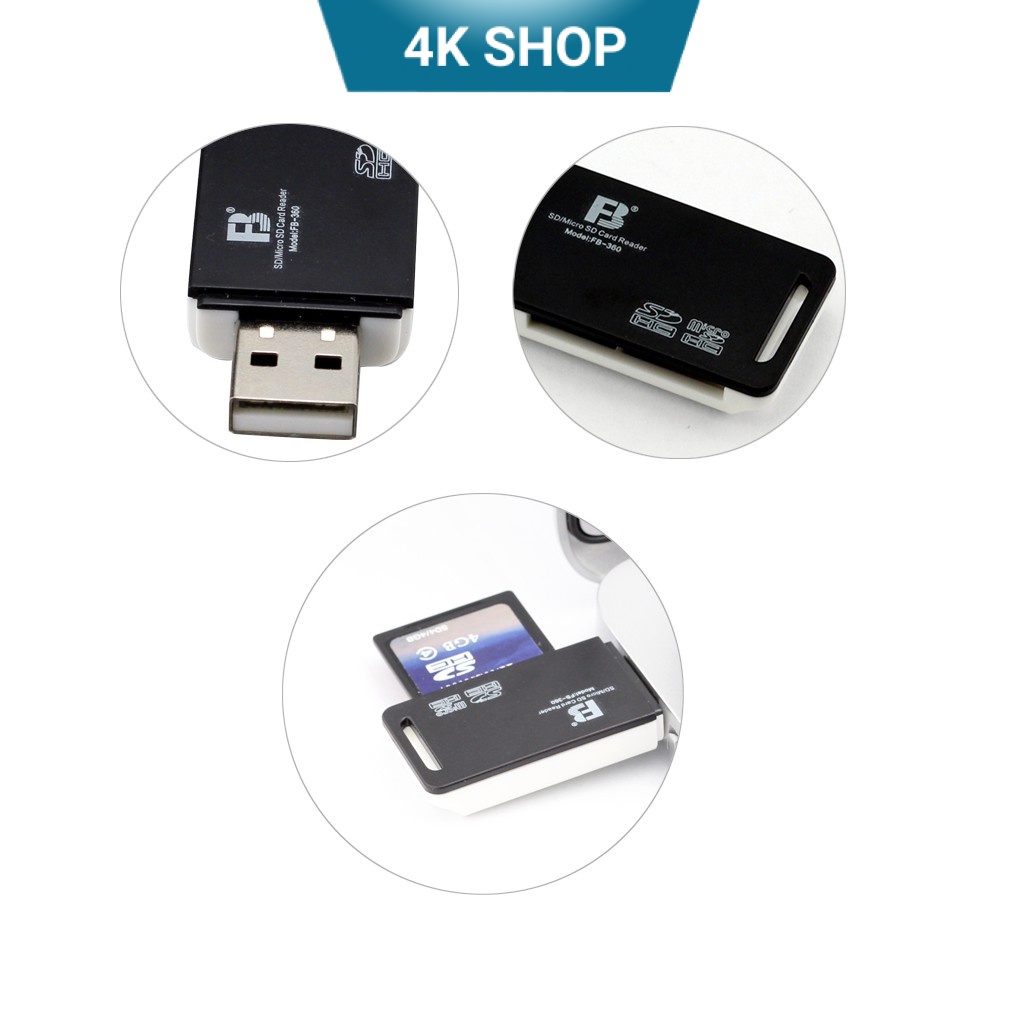 Đầu đọc thẻ nhớ SD Micro SD hàng chính hãng đa năng cho máy tính PC hỗ trợ mọi thẻ SDHC Micro SDHC