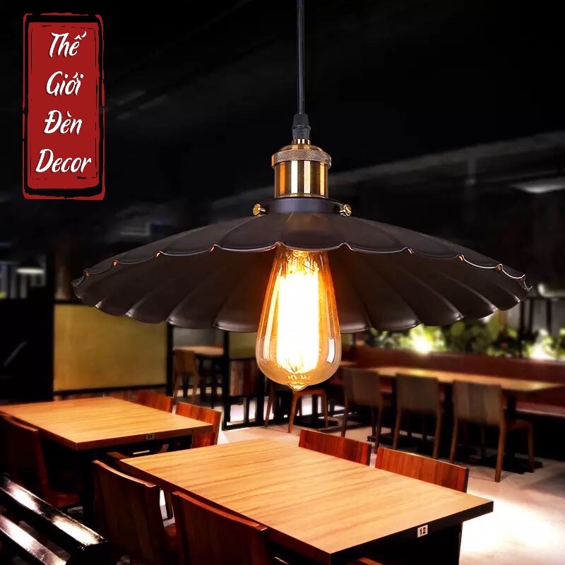 Chao đèn thả đèn decor T028 , đèn đĩa bay hình cánh hoa đui đồng 26CM 30CM