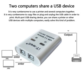Bộ Chia USB Máy In KVM Switch 2 PC Sharing 1 Cổng USB