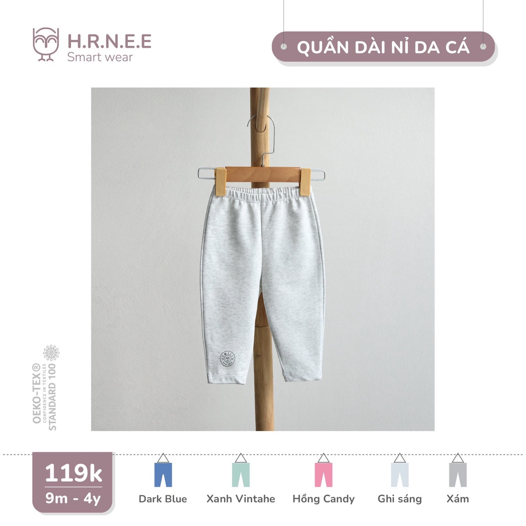 Quần dài nỉ da cá Hrnee dành cho bé trai bé gái thời trang thu đông ấm ấp