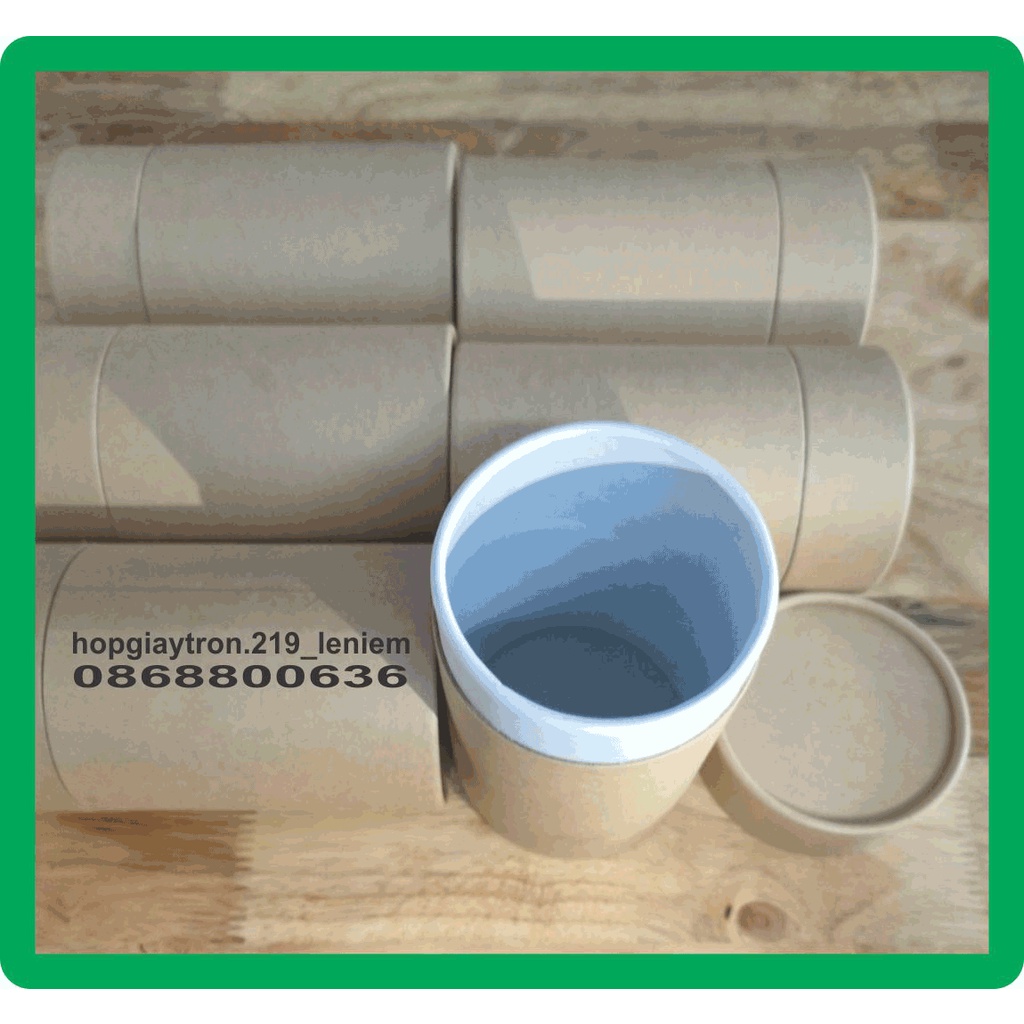 Hộp giấy tròn kraft đựng trà 90 x 160mm, bán hộp giấy tròn kraft tphcm số lượng ít theo yêu cầu có sẵn H90160