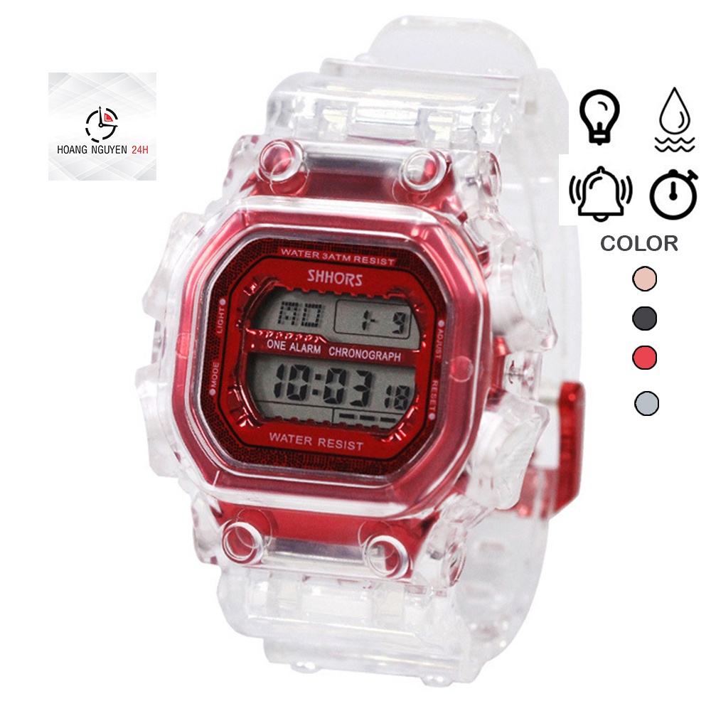 Đồng Hồ Nam Nữ Shhors Mặt Vuông Dây Trong D360 Cực Đẹp
