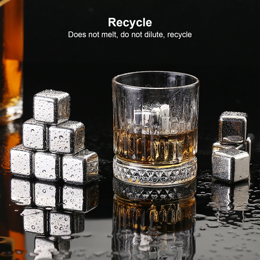 Set 6 viên đá vĩnh cửu bằng thép không gỉ bền bỉ tiện lợi