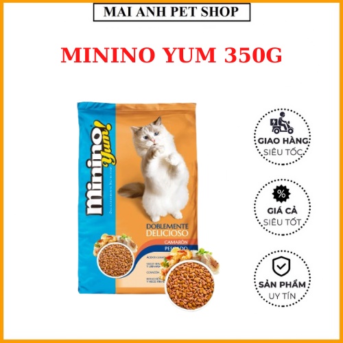 Thức ăn hạt khô MININO YUM 350g cho mèo NEW