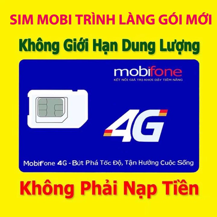 Sim Chuyên Data Sử Dụng 1 Năm Gói Cước Miễn Phí Không Nạp Tiền - Sim Mobifone 3G/4G