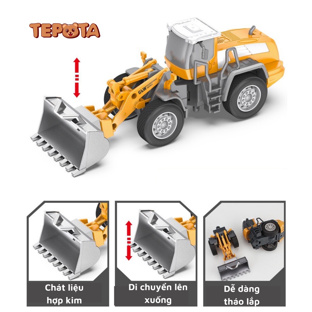 [CÓ HỘP] Đồ Chơi Mô Hình Xe Ủi TEPOTA Xây Dựng Chất Liệu Hợp Kim Chi Tiết Sắc Sảo Kích Thích Giác Quan X03XEUI