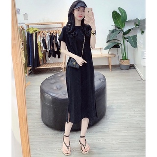 Váy maxi cotton suông trơn