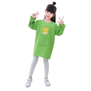 Áo choàng vẽ trẻ em không thấm nước dài tay trẻ em ngược áo choàng mẫu giáo vẽ tạp dề trẻ em