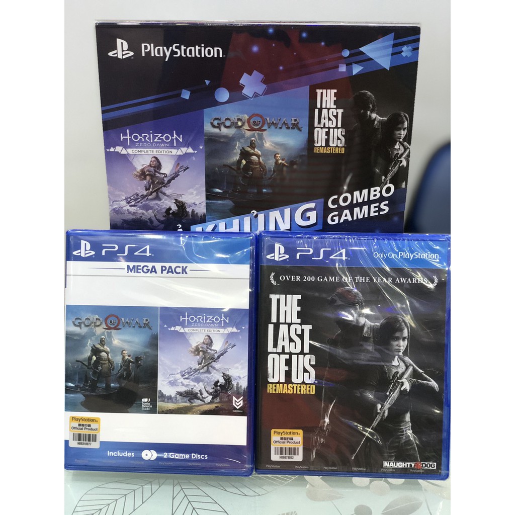 Combo 3 game: God Of War 4 Horizon Zezo Dawn :Complete Edition The Last Of Us