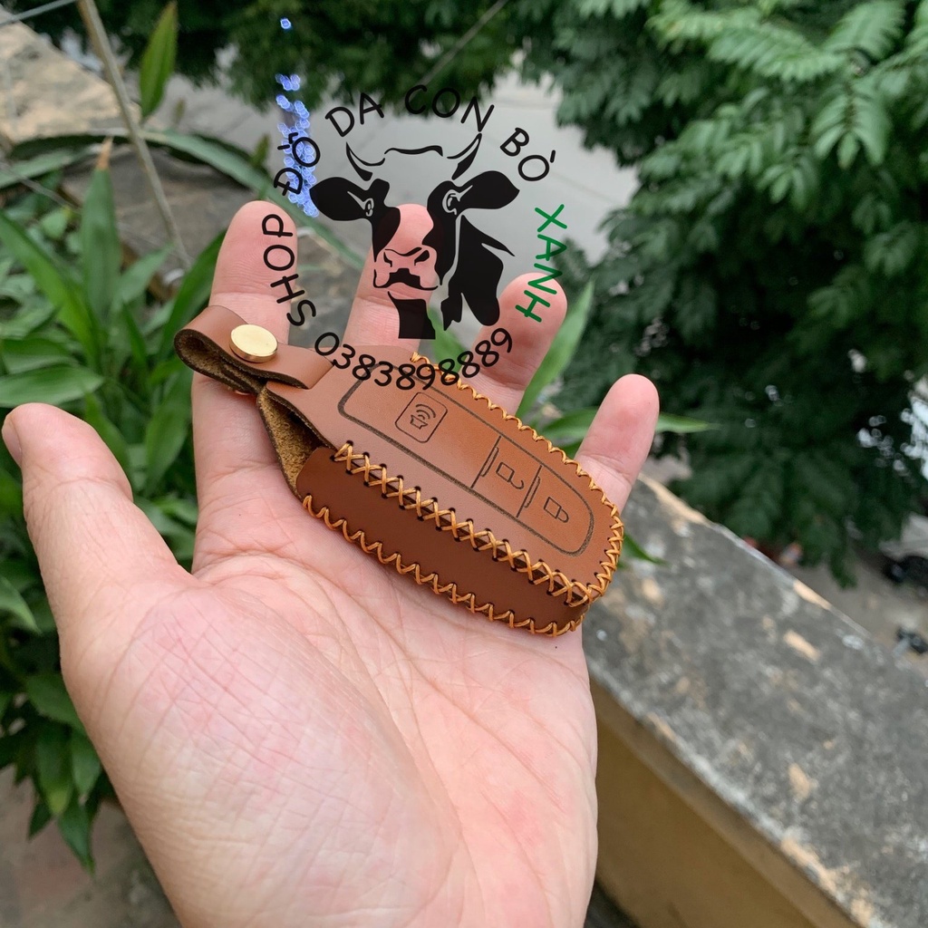 Bao da chìa khoá Toyota Corolla Cross handmade da thật, Corola Cross 010 MS2