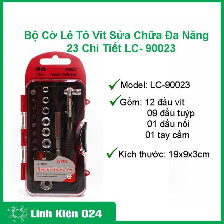 Bộ cờ lê tô vít LECHGTOOLS sửa chữa đa năng 23 chi tiết LC-90023