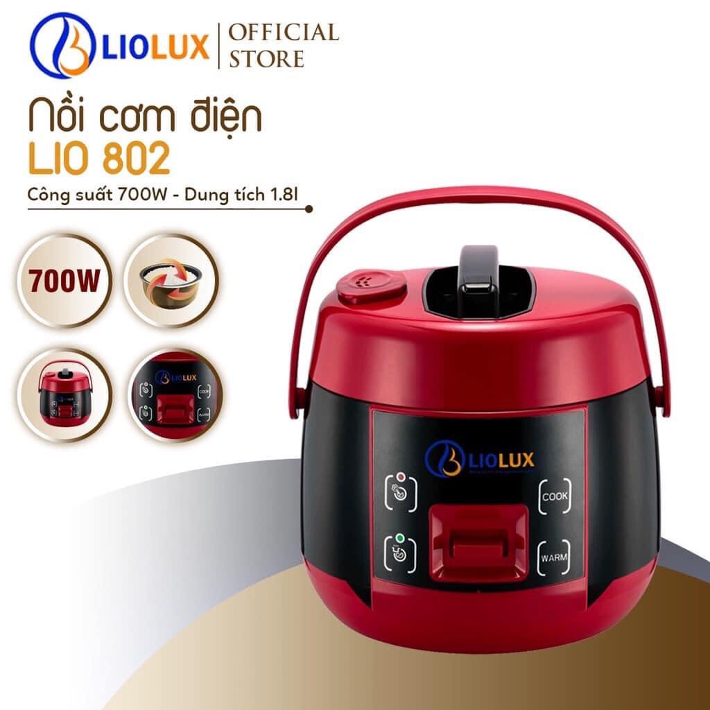 Nồi cơm điện Liolux 1.8L, Nồi cơm điện Quai Xách Liolux LIO-802, Tặng kèm giá hấp Hàng Chính Hãng Bảo Hành 12 Tháng