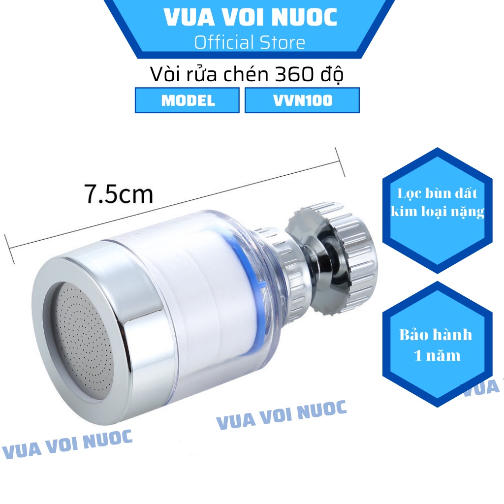 Vòi rửa bát chén tích hợp đầu lọc nước xoay 360 độ VVN360