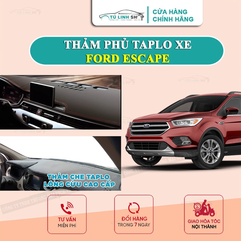 Thảm taplo ESCAPE bằng lông Cừu 3 lớp hoặc Da Cacbon