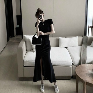 ĐẦM MIDI THUN XẺ ĐÙI (KÈM VIDEO HÌNH THẬT)