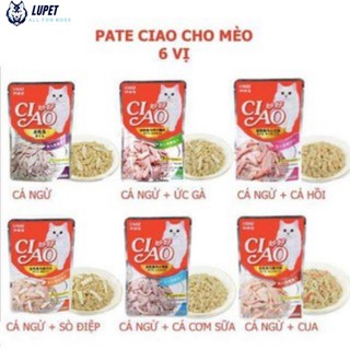 Combo 20 gói pate cho mèo Ciao 60g mix 6 vị
