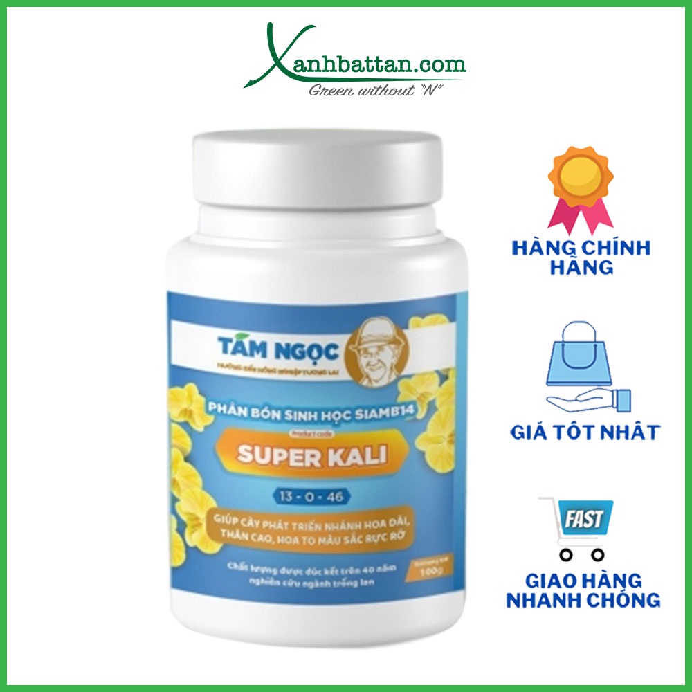 Super Kali Tám Ngọc - Kéo Dài Vòi Hoa - Giúp Hoa Đẹp Và Bền Màu Lọ 100 Gram