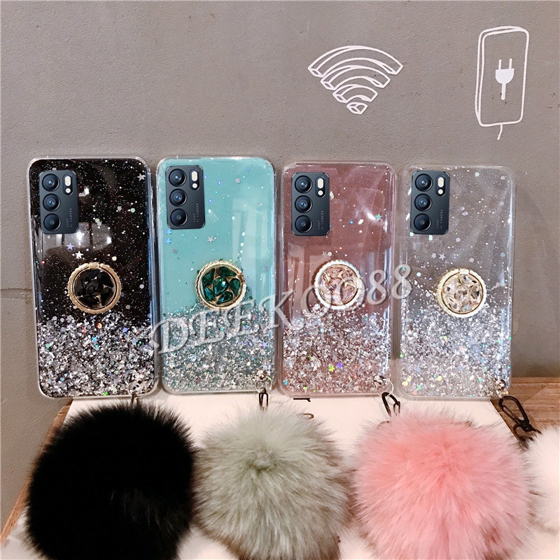 Ốp Điện Thoại TPU Mềm Trong Suốt Họa Tiết Không Gian Lấp Lánh Cho OPPO A16K A95 4G 2022 OPPOA16K