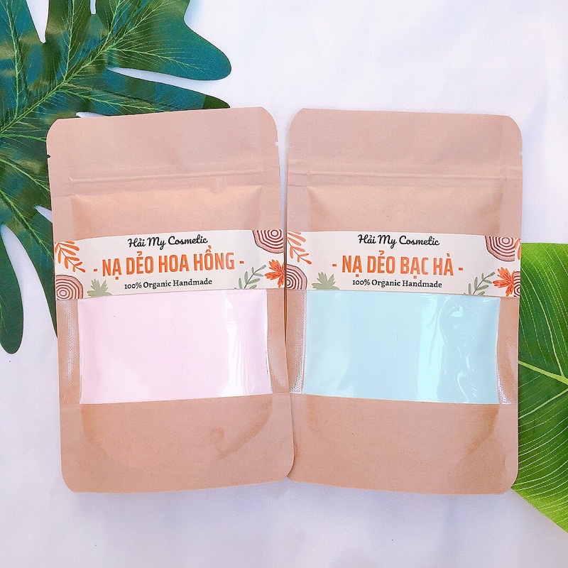2 Túi Nạ Dẻo Hoa Hồng & Nạ Dẻo Bạc Hà Nguyên Chất 100% - Bột thiên nhiên
