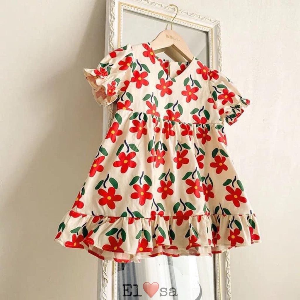Váy bé gái babydoll bông hoa siêu xinh