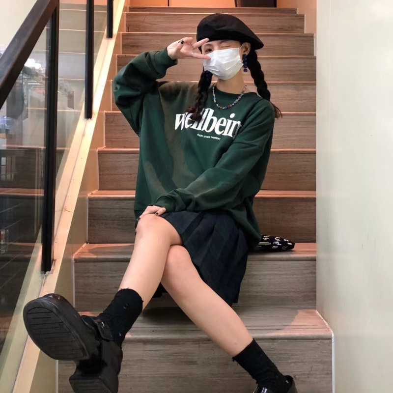 NRVP Mới Áo Thun Tay Dài Dáng Rộng In Chữ Phong Cách Hàn Quốc 2023