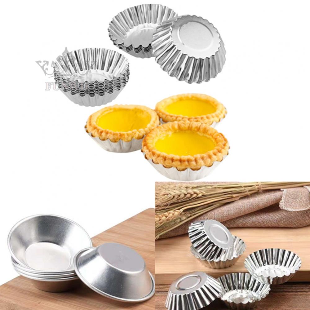 Egg Tart Mold Tin Baking Tool Cookie Kit Molds Muffin Pan Non-Stick 10pcs【Discount】