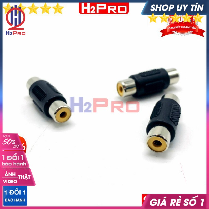 Bộ 2 Jack Nối 2 Đầu Dây Av, Giắc Nối Av Kéo Dài Dây Audio, Hoa Sen Cho Âm Thanh Đi Qua Sạch, Chống Sôi Nhiễu-H2Pro Tech
