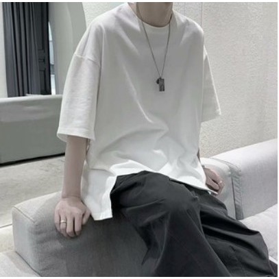 Áo Thun Form Rộng Xẻ Vạt Phông trơn tay lỡ oversize màu Đen, Trắng,Tím | BigBuy360 - bigbuy360.vn