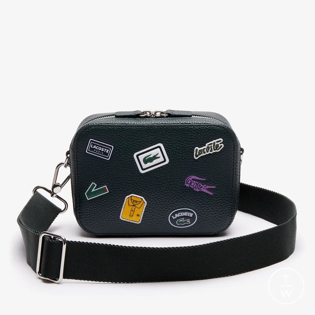 TÚI ĐEO CHÉO MINI LACOSTE CARTOON CHẤT DA SẦN HÀN QUỐC CAO CẤP, TÚI THỜI TRANG MÀU ĐEN , chuẩn xịn