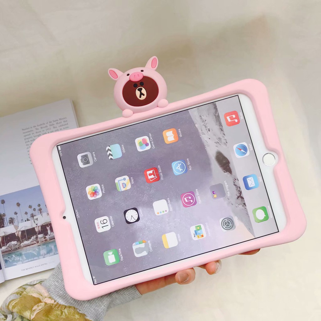Xiaomi MiPad 4 Plus Gấu lợn dễ thương Vỏ silicon Máy tính bảng Giá đỡ Mipad4 4Plus 4 + Vỏ bảo vệ