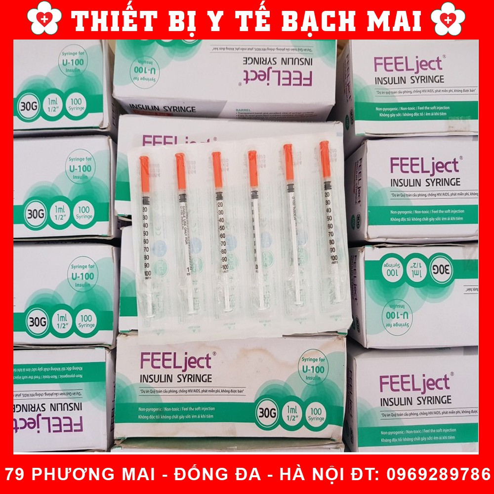 Bơm Kim Tiêm Tiểu Đường, Thẩm Mỹ, Spa 1ml U100, U40 [Hộp 100 Cái]