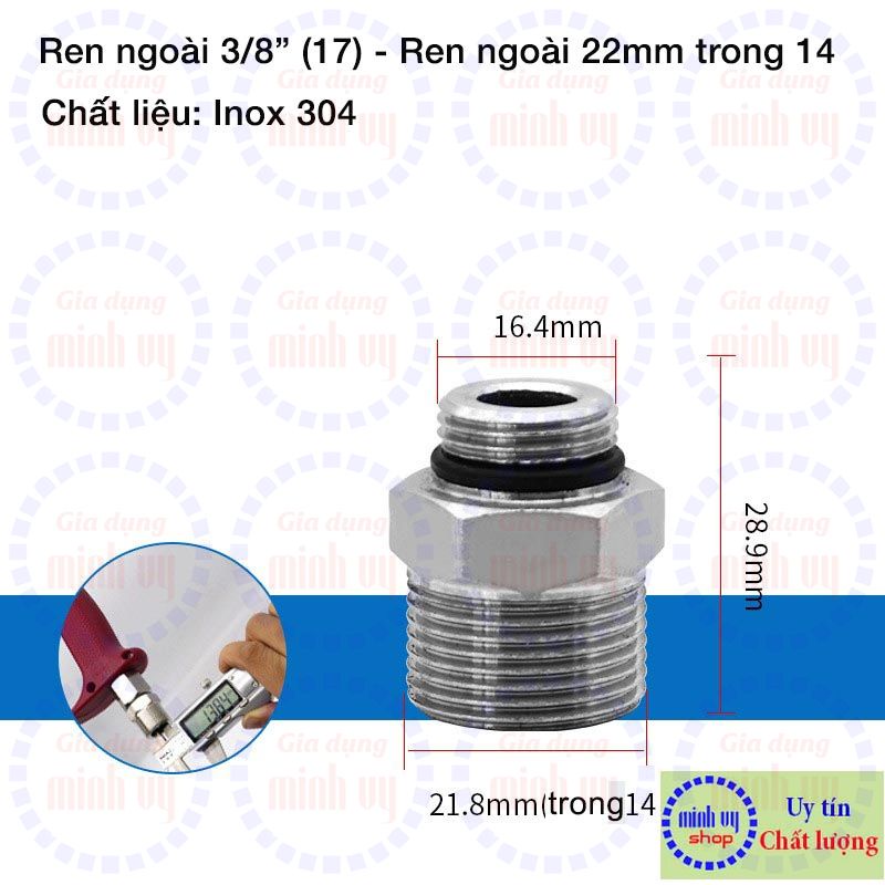 Chuôi sung xịt cao áp đủ loại thay thế cho loại sung có chuôi ren trong 3/8&quot;(17)