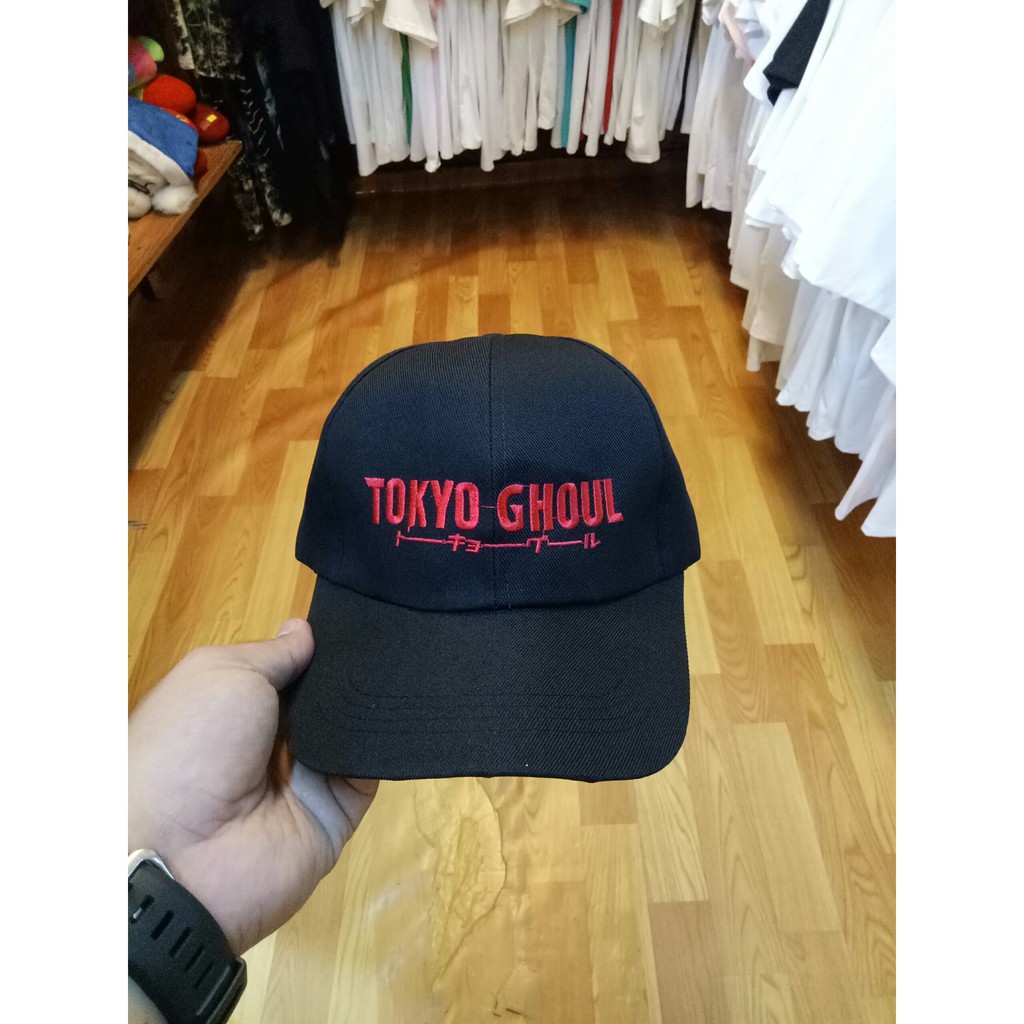 Nón kết đen thêu hình logo tokyo ghoul Mũ Anime ảnh thật chụp tại shop