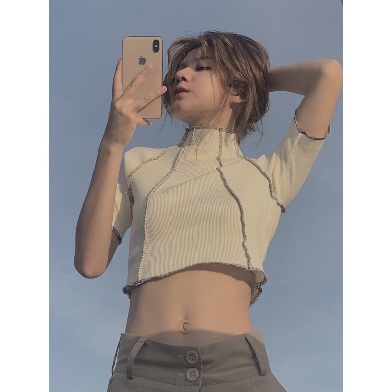 [ ẢNH THẬT ĐỘC QUYỀN ] Áo croptop thun gân 6 mảnh | BigBuy360 - bigbuy360.vn