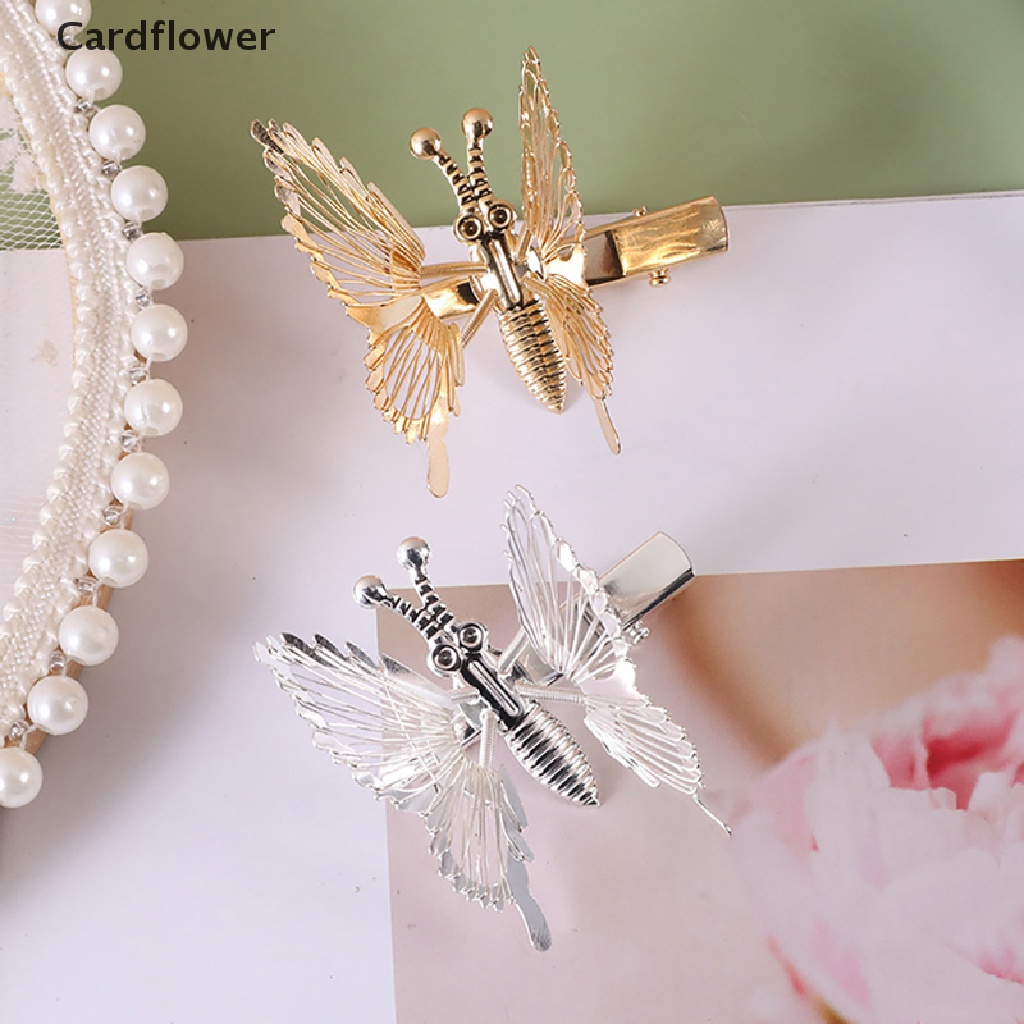 &lt; Cardflower &gt; Kẹp Tóc Bướm Chuyển Động Ba Chiều Bằng Hợp Kim Phong Cách Hàn Quốc Cổ Điển Cho Nữ Đang Bán Chạy
