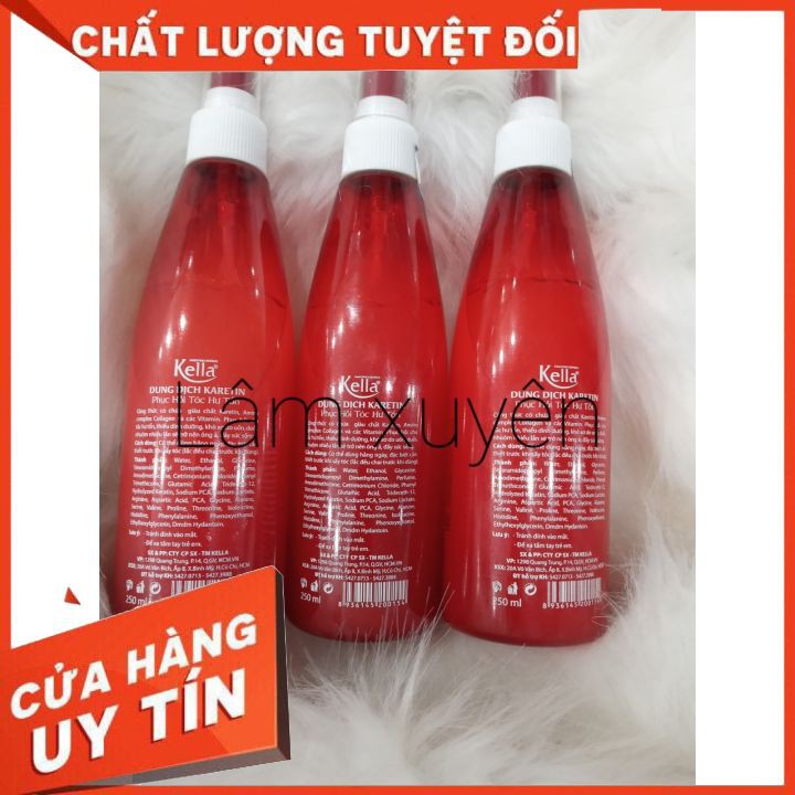 Sữa / Xịt nước dưỡng Keratin sealing serum phục hồi Kella đỏ 250ml  FREESHIP  nuôi dưỡng tóc khỏe.,cải thiện, phục hồi