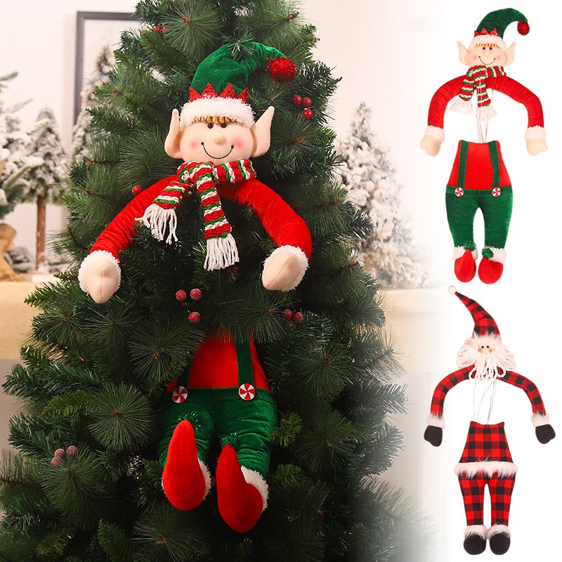 ZFXW Christmas Tree Decorations Santa Claus Doll Elf Hug Tree Holiday Home Shopping Mall Decoration Supplies Plush Toys @VN