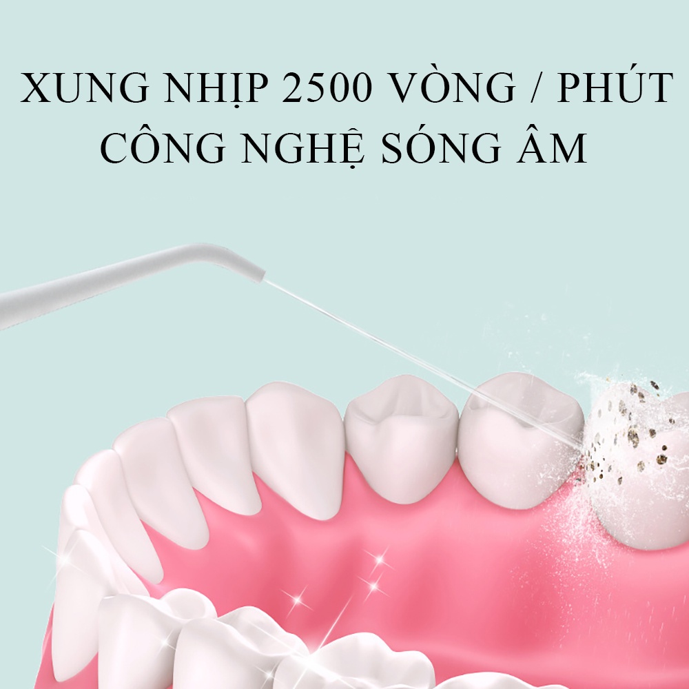 Máy Tăm Nước Cầm Tay Vệ Sinh Răng Miệng Oral Irrigator - Sạc Pin, Chống Nước, 4 Đầu Vệ Sinh Bảo Hành 24 Tháng