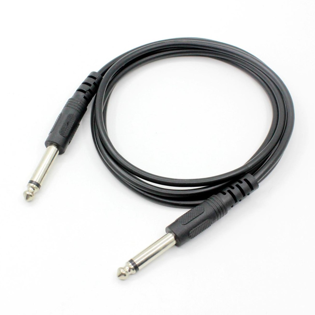 Cáp âm thanh kèm micrô giắc cắm 6.35mm sang 6.35mm 1/4" hai đầu cho guitar