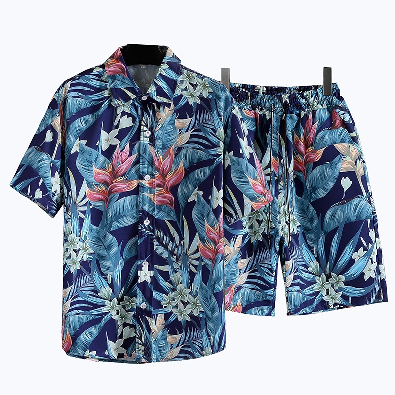 Áo sơ mi tay ngắn dáng rộng in hình thời trang Hawaii thời trang 7 màu dành cho nam nữ