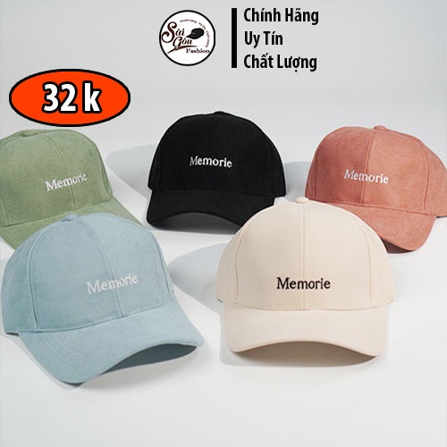 Mũ lưỡi trai ❤️ Nón kết thêu chữ Memorie phong cách Ulzzang form unisex nam nữ NK01