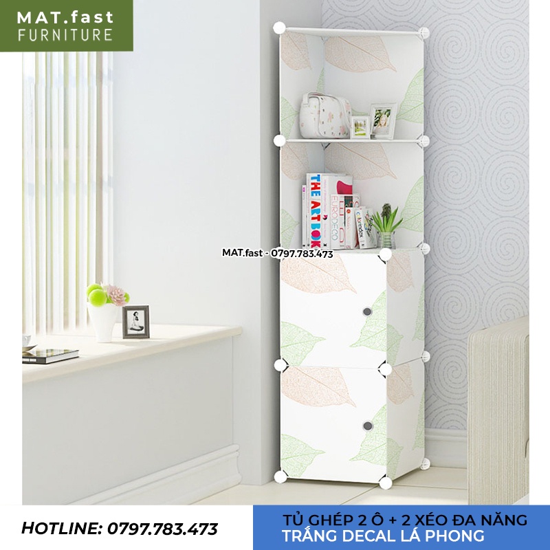 TỦ NHỰA LẮP GHÉP 2 Ô VÀ 2 KỆ GÓC